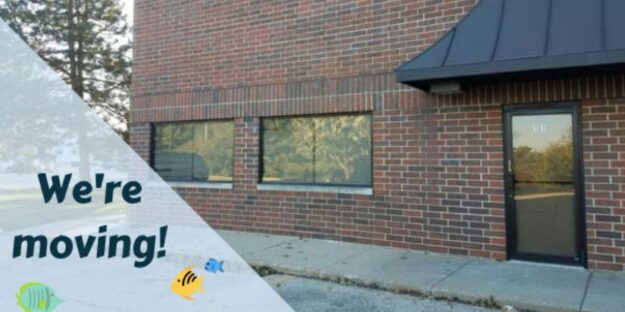 A graphic saying that Living Art Aquatics is moving locations